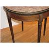 Image 3 : Round Walnut Table, Pink Marble Top with Brass gallery