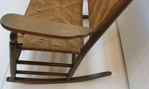 Antique Double Rocker with Woven Seat/Back