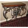 Image 1 : Tooled and Embossed Leather Top Wall table
