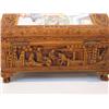 Image 2 : Carved Chinese Box with Painted Ceramic Inset