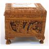 Image 3 : Carved Chinese Box with Painted Ceramic Inset