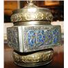 Image 5 : Chinese Brass Inkwell with Stone Inset