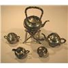 Image 1 : 5pc Chinese Silver Tea Set with Stylized Dragon Decoration