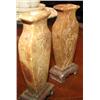 Image 4 : Pair of Jade or Stone Carved Bud Vases 