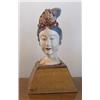 Carved Wood Buddha Head on Stand