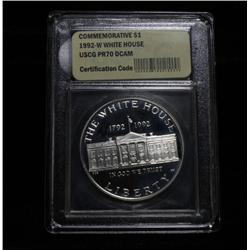 1992-w White House Commemorative Proof Dollar Graded PR70 DCAM