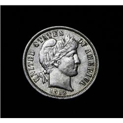 1913-p Barber Dime 10c Grades au50
