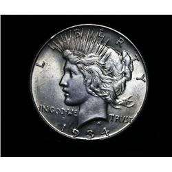 1934-d Peace Dollar $1 Grades Select Uncirculated ms63