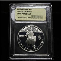 1992-p Columbus Quincentenary Commemorative Proof Dollar Graded PR70 DCAM
