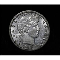 1903-p Barber Quarter grades au58
