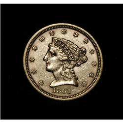 1861-p $2 1/2 Coronet Head Gold Liberty Grades Select Uncirculated ms63