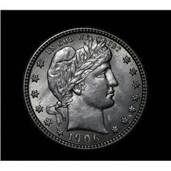 1906-p Barber Quarter Grades Choice Uncirculated ms64++ PQ