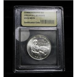 1993-w James Madison & The Bill of Rights Uncirculated Commemorative 50c Graded ms70