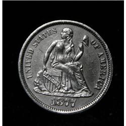 ***Ultra Rare  1877/6-cc Liberty Seated Dime 10c Grades Choice Uncirculated ms64***   TOP 100 Variet