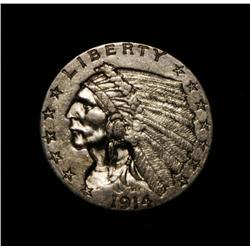 1914-d $2 1/2 Gold Indian Grades au58