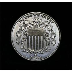 1883 Shield Nickel 5c Grades Gem Uncirculated ms66