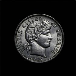 1916-p Barber Dime Grades Choice Uncirculated ms64