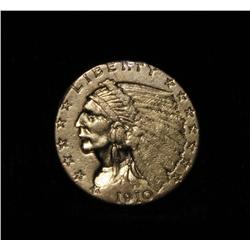 1910-p $2 1/2 Indian Gold Grades au details net XF