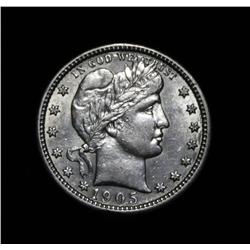 1905-p Barber Quarter grades Select Uncirculated ms63