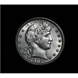 1902-p Barber Quarter 25c Grades Select Uncirculated ms63