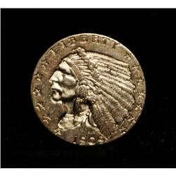 ***RARE  1909-p $2 1/2 Gold Indian Grades Choice Uncirculated ms64   RARE***
