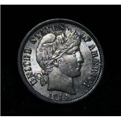 1914-d Barber Dime 10c Grades Choice Uncirculated ms64