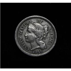 1881 Three Cent Nickel 3c Grades au50