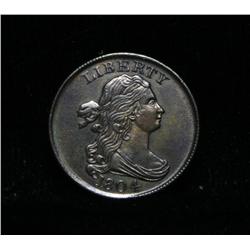 1804 Draped Bust Half Cent, Plain 4, Stemless, Cohen 13, Grades ms63 BN