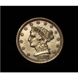 1852-p Coronet Head $2 1/2 Quarter Eagle Liberty Gold Grades ms61