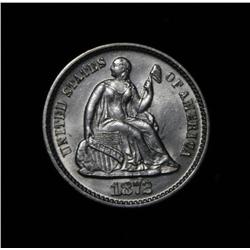 1872-p Liberty Seated Half Dime 1/2 10c Grades Gem Uncirculated ms65
