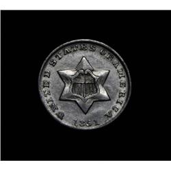 1851 Three Cent Silver 3c Grades au55