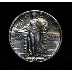 1917-d Type II Standing Liberty 25c Grades Choice Uncirculated ms64 FH