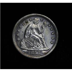 1853-p with Arrows Seated Liberty 10c grades Choice Uncirculated ms64