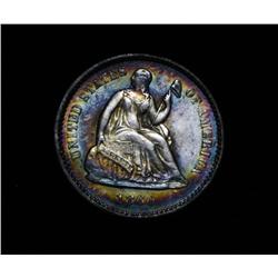Rainbow Toned 1860-p Liberty Seated Half Dime 1/2 10c Grades Select Uncirculated ms63