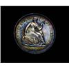 Image 1 : Rainbow Toned 1860-p Liberty Seated Half Dime 1/2 10c Grades Select Uncirculated ms63