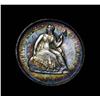 Image 2 : Rainbow Toned 1860-p Liberty Seated Half Dime 1/2 10c Grades Select Uncirculated ms63