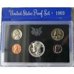 1969 United Stated Mint Proof Set   DCAM 40% Silver Kennedy Half!!