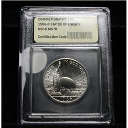 1986-d Statue of Liberty Uncirculated Half Dollar Commemorative Graded ms70