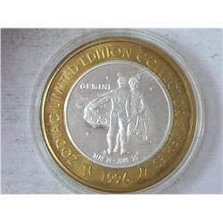 CASINO QUEEN CASINO $10 SILVER TOKEN (UNC)