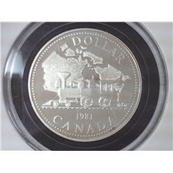 1981 CANADA RAILROAD $ (PROOF) .3750 OZ. ASW