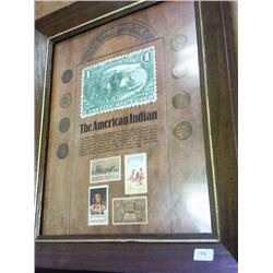 THE AMERICAN INDIAN FRAMED 8 INDIAN HEAD CENTS