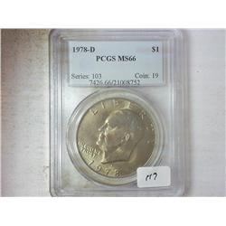 1978-D IKE DOLLAR PCGS MS66