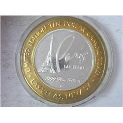 PARIS CASINO $10 SILVER TOKEN (UNC)