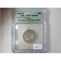 2000-S SC QUARTER ICG PR70DCAM