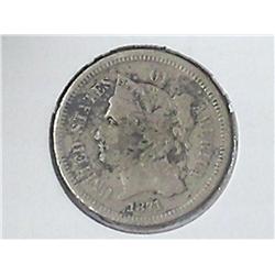1871 THREE CENT PIECE (NICKEL)
