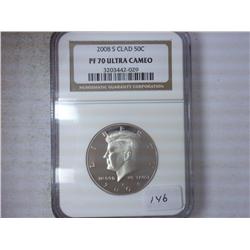 2008-S KENNEDY HALF DOLLAR NGC PF70 ULTRA CAMEO