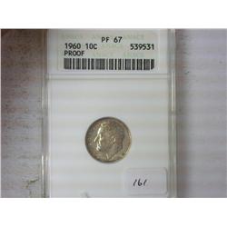 1960 ROOSEVELT DIME ANACS PF67