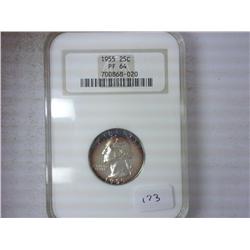 1955 WASHINGTON QUARTER NGC PF64 (TONED)