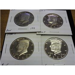 1976-S, 77-S, 80-S & 2000-S KENNEDY HALF DOLLARS