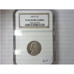 2003-S JEFFERSON NICKEL NGC PF69 ULTRA CAMEO